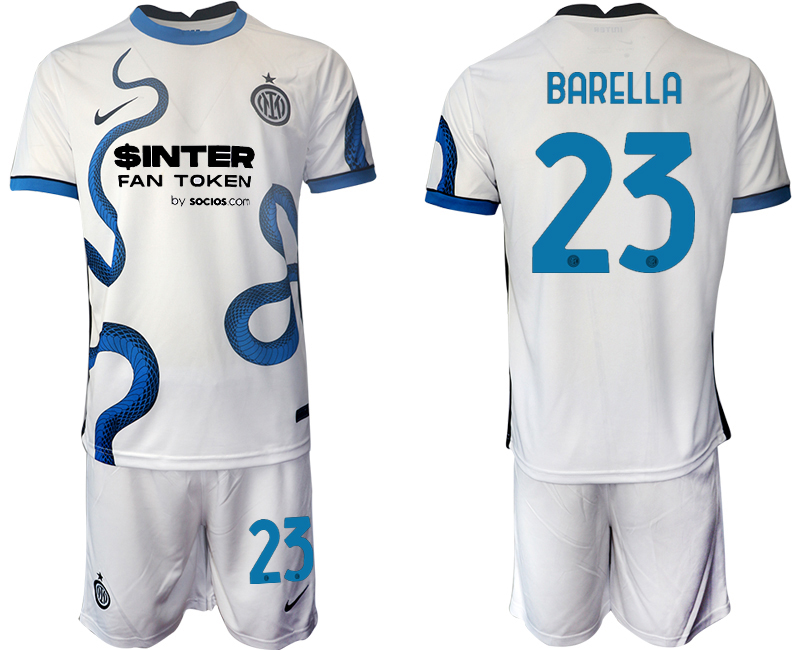 Men 2021-2022 Club Inter Milan away white #23 Soccer Jersey